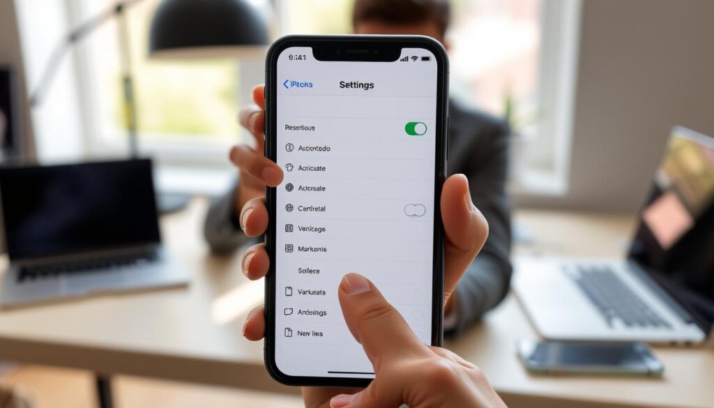 Configurações de iPhone